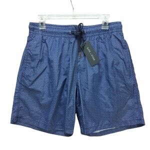 Mens slate & stone swim trunks shorts sz M Medium blue paisley print mesh lined